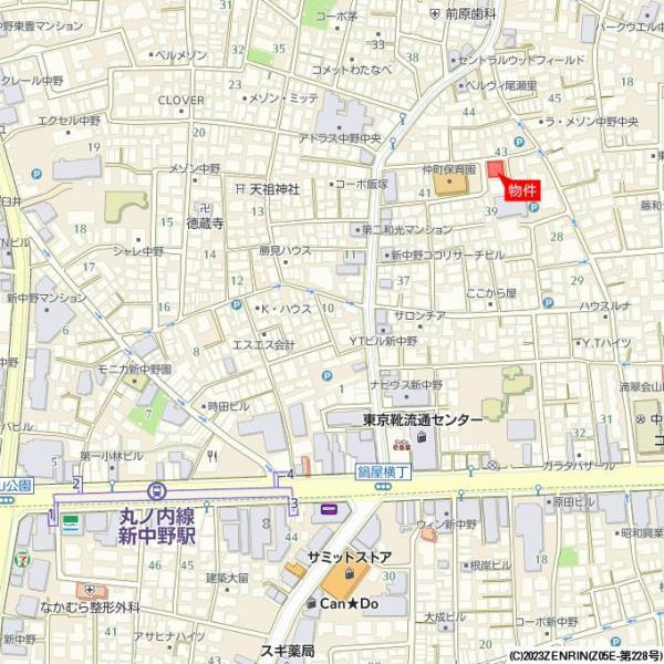 ＫＯＭＦＯＲＴＡ新中野の地図