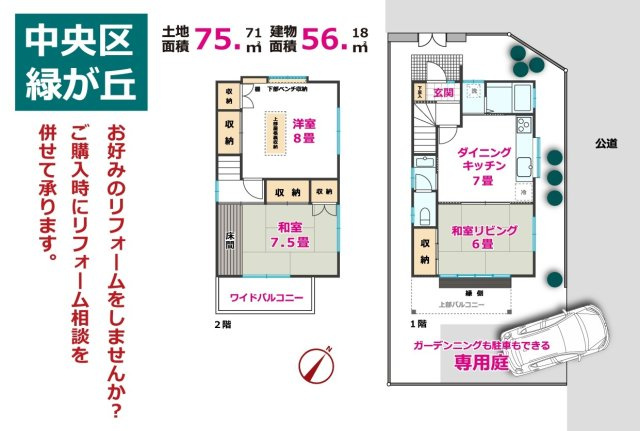買物施設至近の角地　自分好みにリフォームしてみませんか？|現状の間取り図