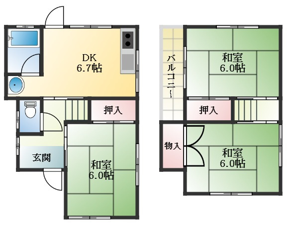 【間取り】 | 林1丁目戸建