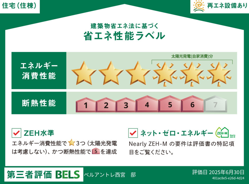 ベル　アントレ西宮の省エネ性能ラベル