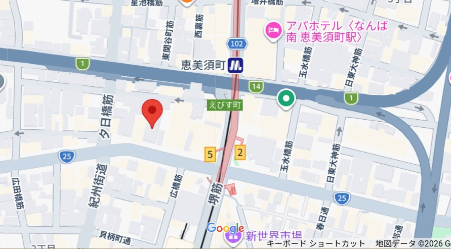 プレジオ恵美須9-15Fの地図