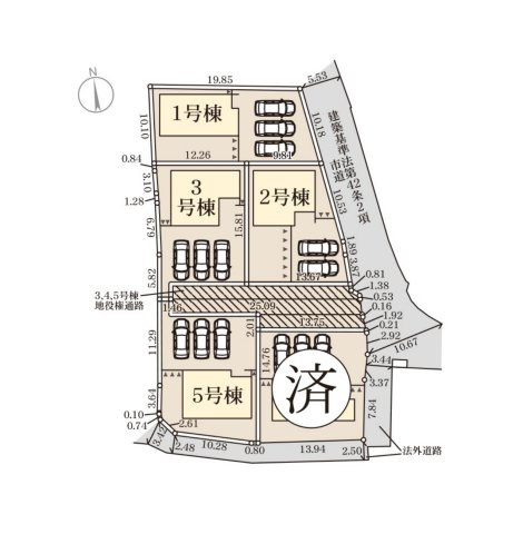 鳥栖市田代本町第3-4棟（3号棟）の区画図|配置図（3号棟）