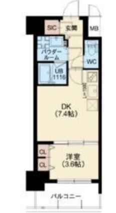 スプランディッド江坂3の間取り