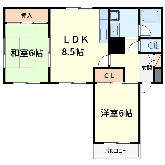 【間取り】 | 郡家シャトルマンション3号棟