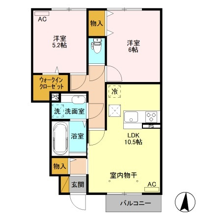 キャッツアイ　Ｂの間取り