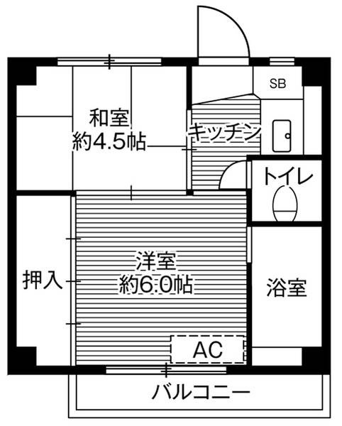 ビレッジハウス川井宿6号棟の間取り