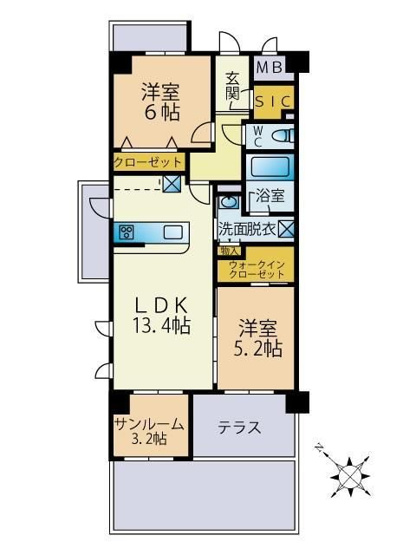 【間取り】 | Luminous Terrace 諸岡