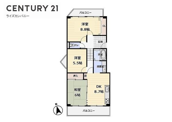 【間取り】 | サンライズマンションドムス堺 | 図面と現況が異なる場合は現況を優先します