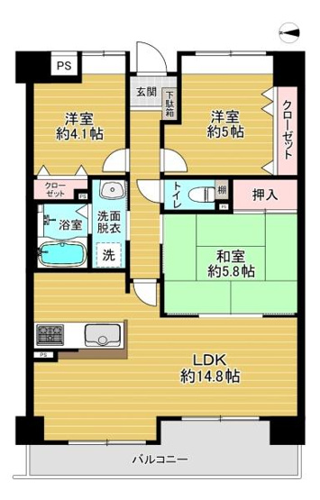 【間取り】 | サンメゾン若江岩田