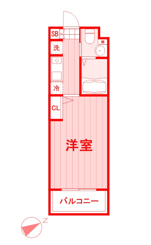 藤沢市朝日町の賃貸マンションの間取り|1K間取り♪