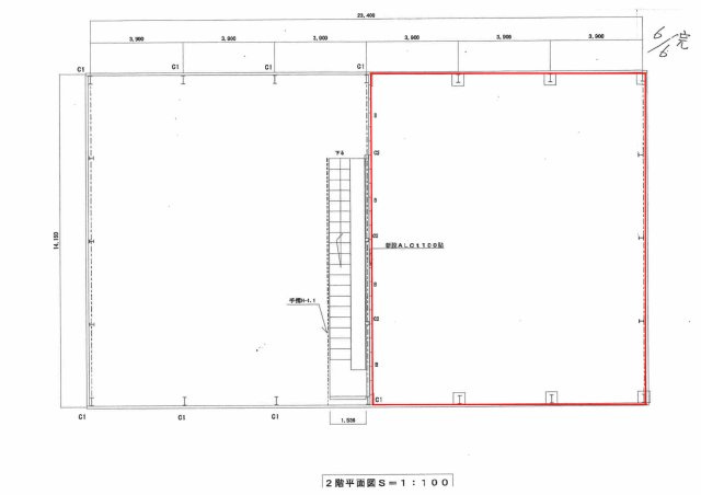 栗東市中沢２丁目の倉庫の区画図