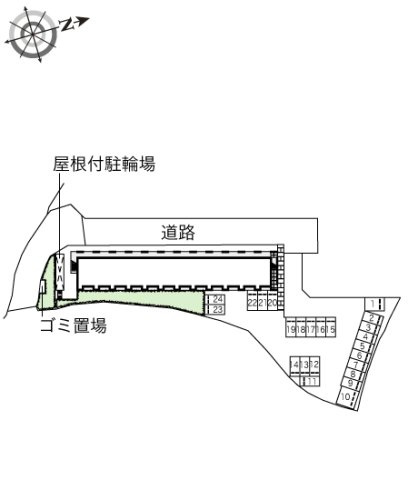 レオパレス南生駒の駐車場