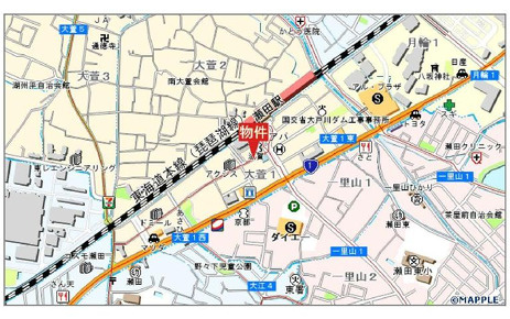 大萱1丁目店舗の地図