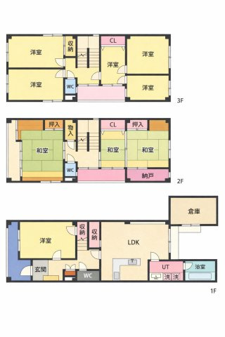 三条商店街・店舗事務所の区画図