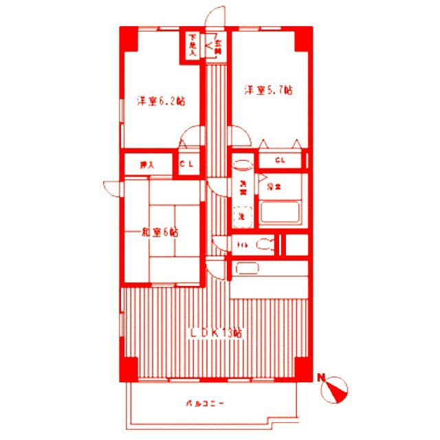 藤沢市南藤沢の賃貸マンションの間取り