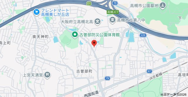 ヴァンクレール古曽部の地図