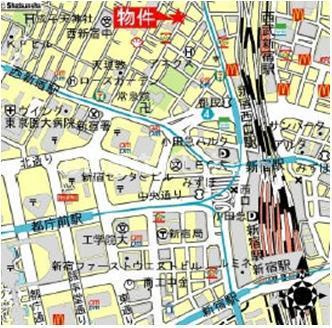 ＫＤＸレジデンス西新宿【おとり物件なし】#学生・社会人にオススメ！初期費用分割払いOK！の地図