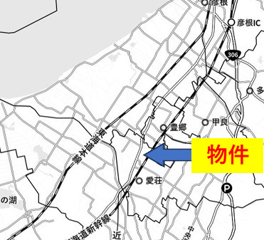 愛荘町事業用貸土地の地図