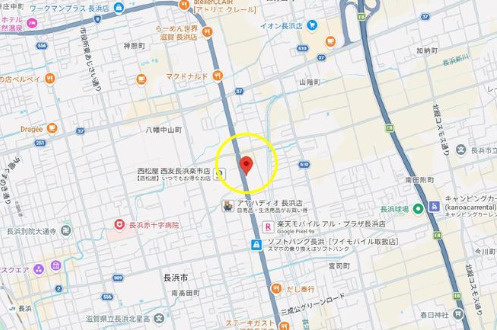 長浜市小堀町PJの地図