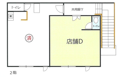 近江八幡市桜宮町貸店舗の間取り
