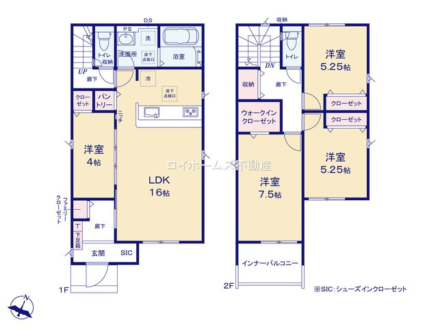 【間取り】 | 一宮市苅安賀１丁目17-2『仲介料無料』新築戸建て | 1号棟