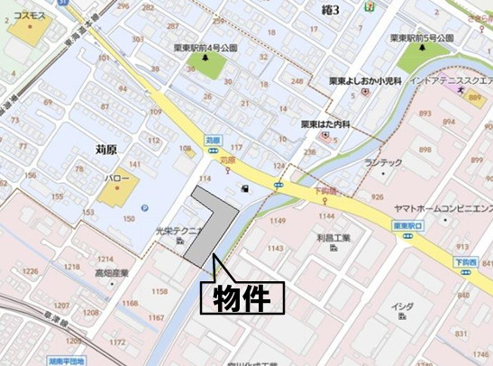 苅原事業用土地の地図