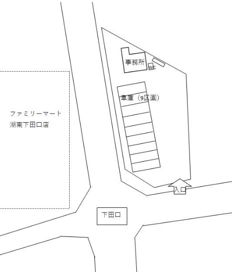 下田口貸土地・建物の区画図