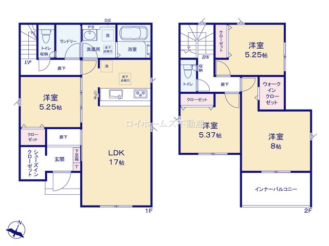 【間取り】 | 一宮市苅安賀１丁目17-2『仲介料無料』新築戸建て | 2号棟