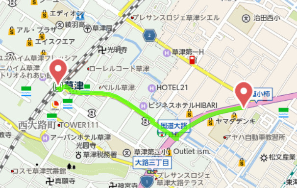 小柿８丁目テナントの地図