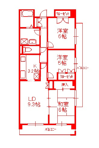 藤沢市円行２丁目の賃貸マンションの間取り