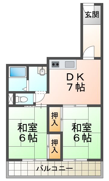 歌敷山ダイヤハイツの間取り