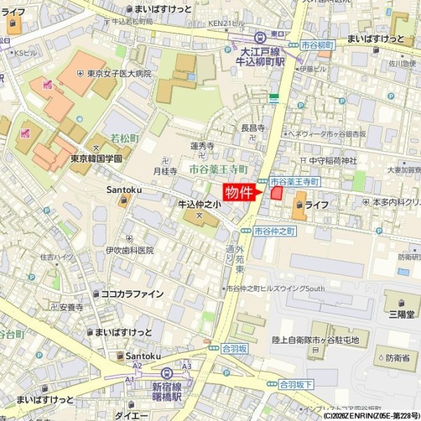クリオ市谷薬王寺の地図