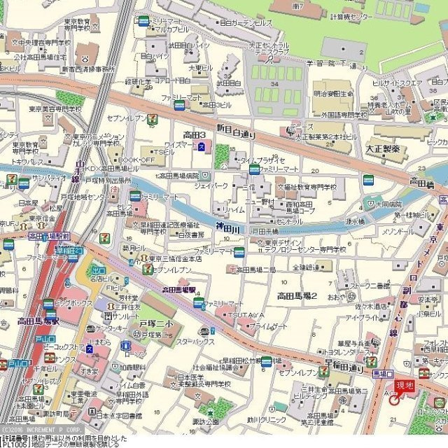 スカイコートヴァンテアン早稲田の地図