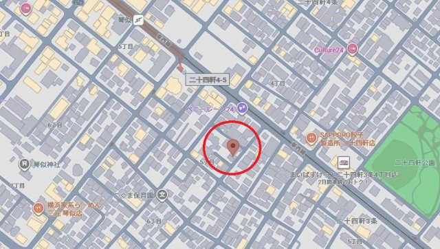二十四軒4条5丁目　新築戸建　1号棟の地図