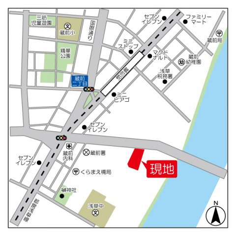 ブレス蔵前の地図