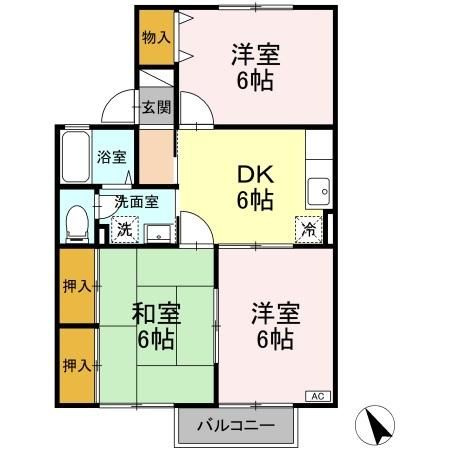 レジデンス'95 D棟の間取り