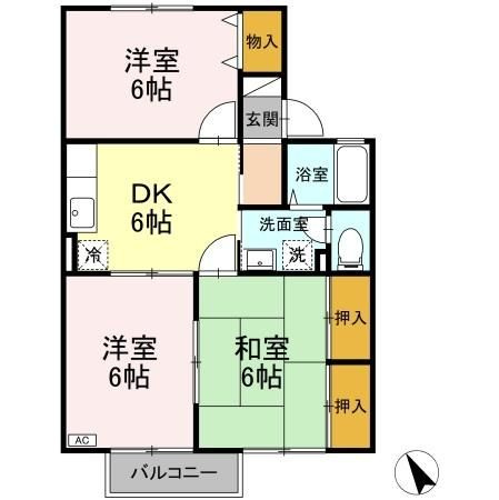 レジデンス'95 D棟の間取り