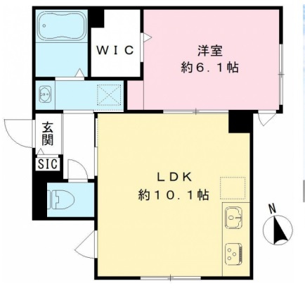 メゾンドアルグの間取り|角部屋の1LDKウォークインクローゼット！