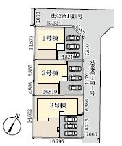 野木町友沼　3号棟の区画図