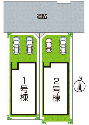 ■尼崎市西難波町　第2期　新築一戸建ての区画図|全2区画