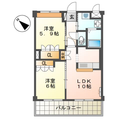 マインヒルズ弐番館の間取り