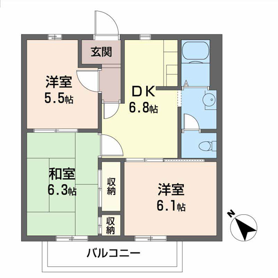 【間取り】 | フォレストコートＢ棟