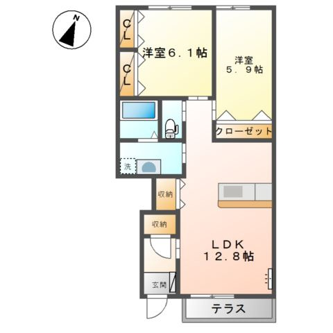 マインヒルズ伍番館の間取り