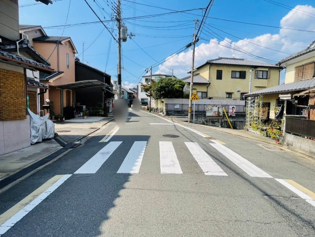 納所町　建築条件無土地の前面道路含む現地写真