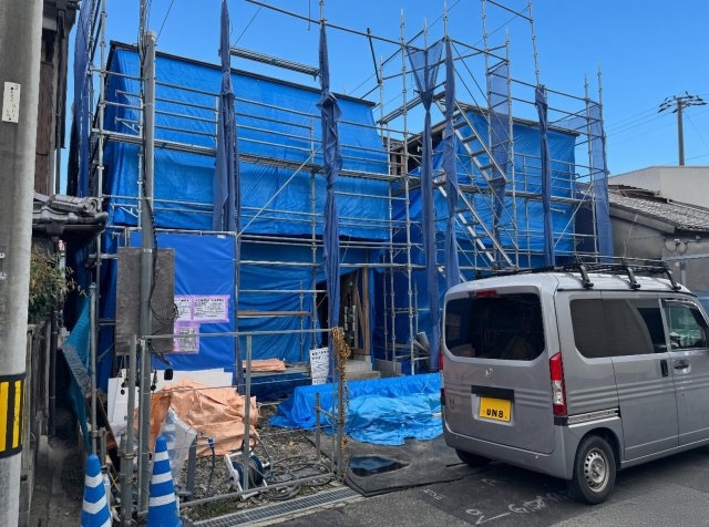■尼崎市西難波町　第2期　新築一戸建ての外観|現在の進捗状況です！順調に作業進行中、完成が待ち遠しいです！詳細の間取り等、お気軽にお問い合わせください！