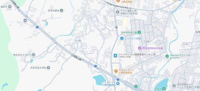 川西市西多田　新築一戸建ての地図