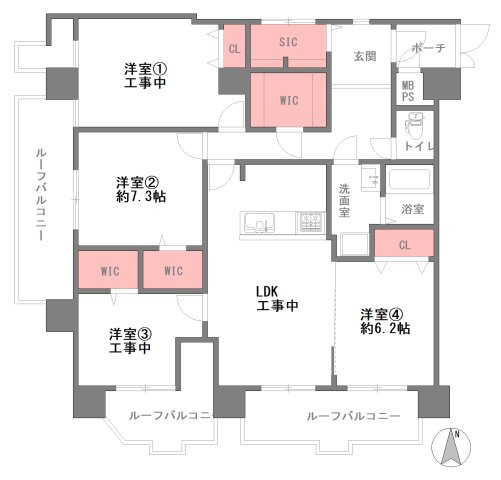 ハイネス上六の間取り