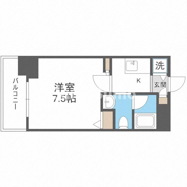 大阪市中央区材木町の賃貸マンションの間取り