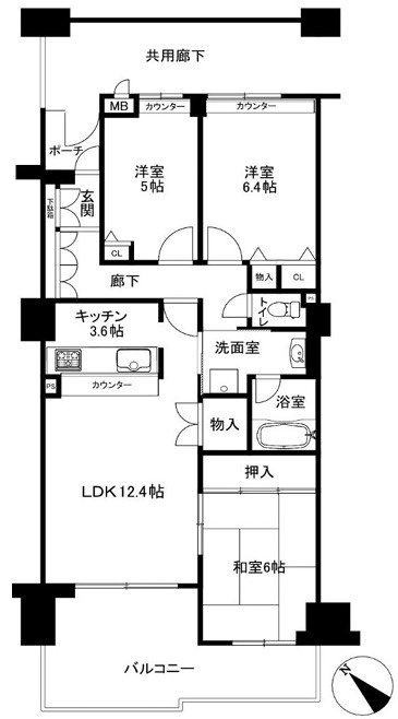コート六甲鶴甲の間取り