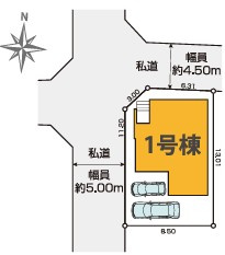 西東京市谷戸町1丁目　新築一戸建　西武池袋線　ひばりが丘の区画図